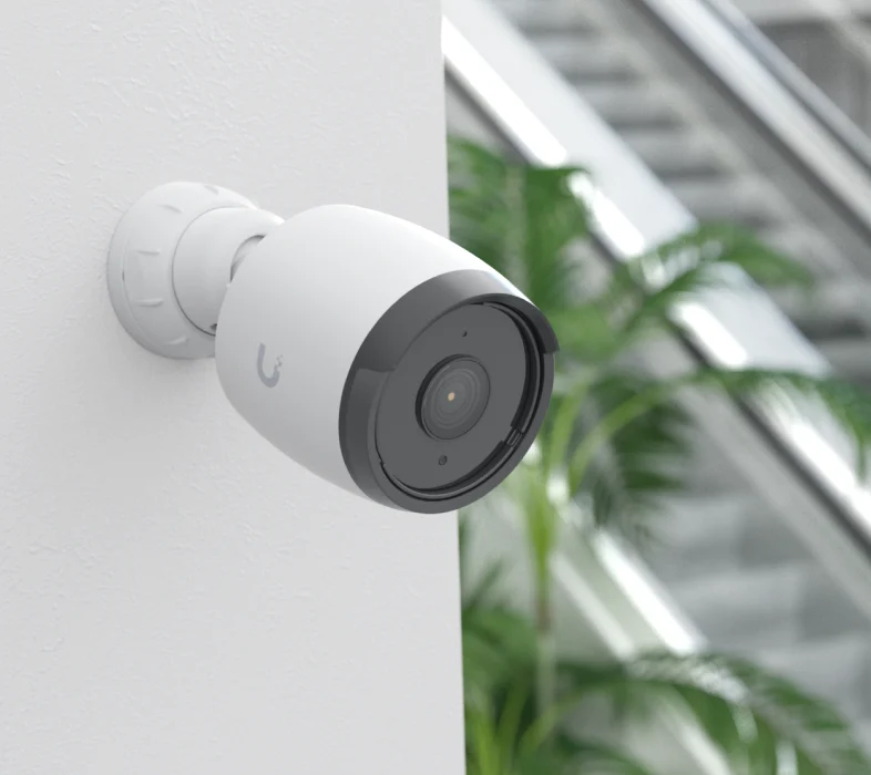 A UniFi Protect camera mounted outdoors